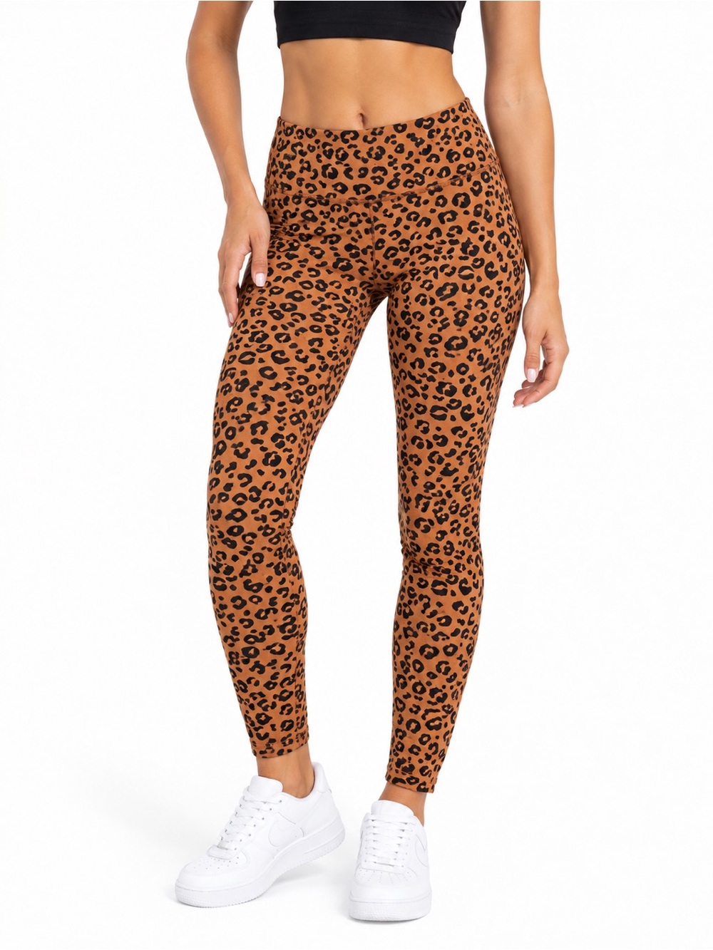 Wild Fable Leopard Print High Rise Leggings Brown Black Animal Print